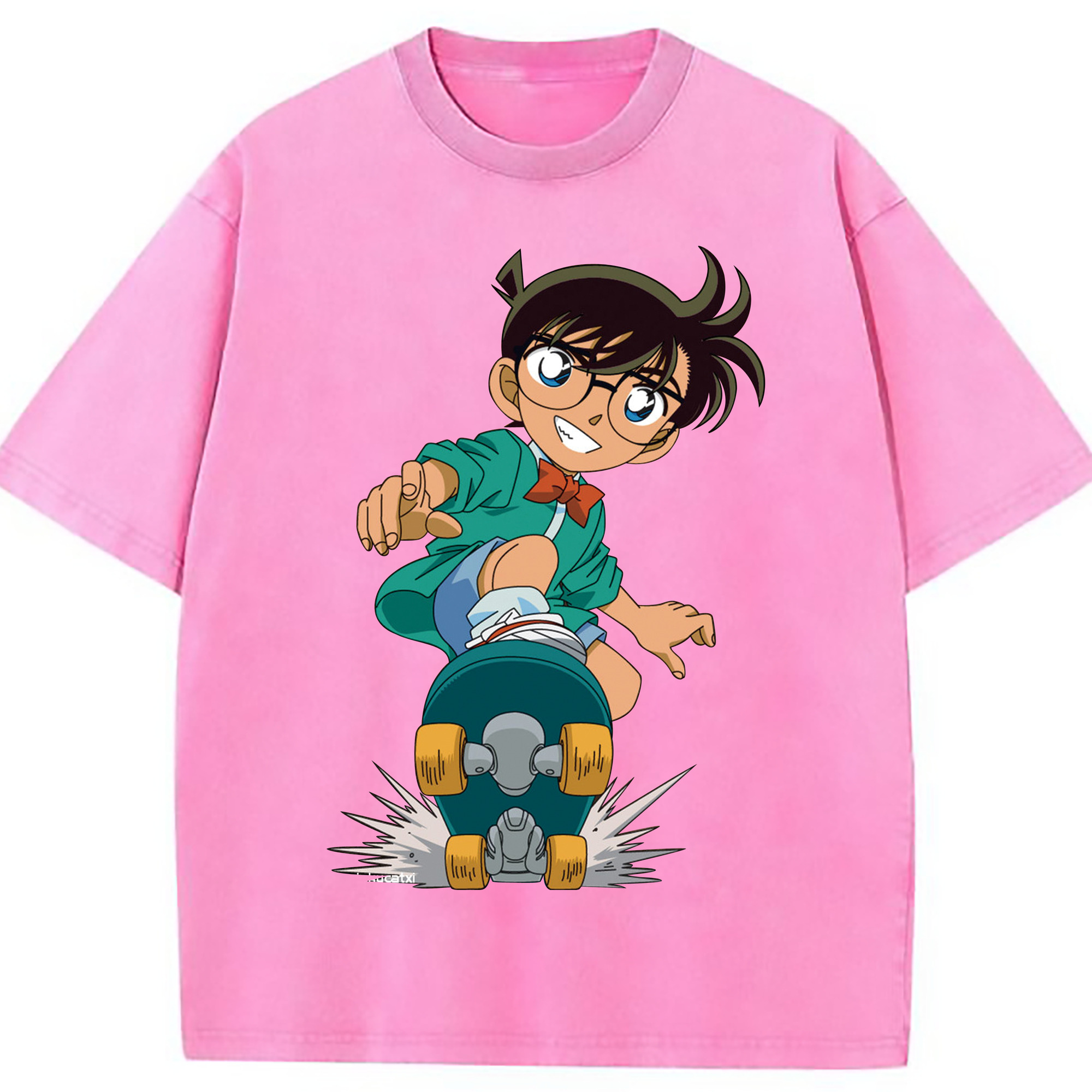 （画像用） 名探偵コナン 江戸川 コナン Detective Conan Conan Edogawa 綿100% ヴィンテージ風 半袖Tシャツ（フロントプリント）